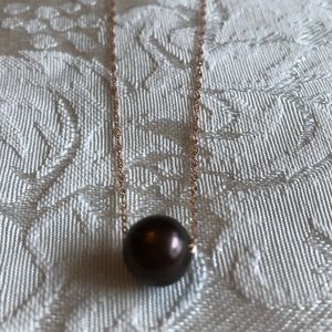 10k Rose Gold Chocolate Pearl Necklace